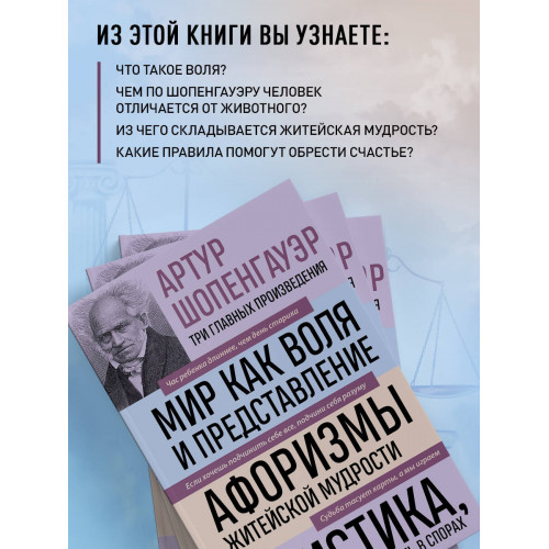 Артур Шопенгауэр. Мир как воля и представление. Афоризмы житейской мудрости. Эристика, или Искусство побеждать в спорах (новое оформление)