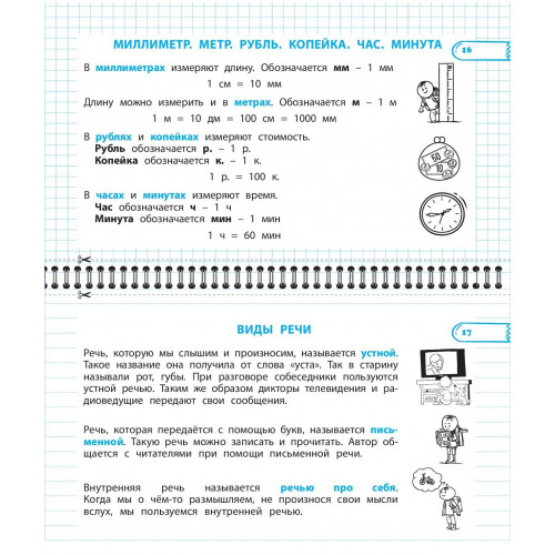 Все правила математики и русского языка. 2 класс