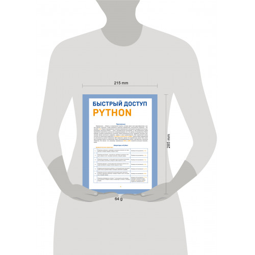 Быстрый доступ. Python: советы, функции, подсказки. Шпаргалка-буклет для начинающих (215х285 мм, 6 полос компактного буклета в европодвесе)